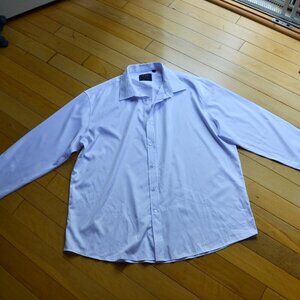 Flex Men's Dress Shirt White Button Up Luxury Collection Flip Cuff Size 2XL